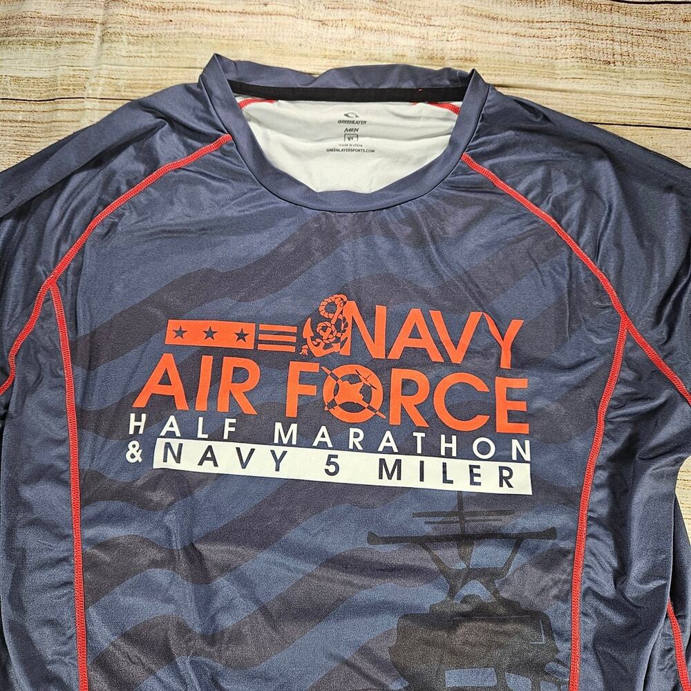 Navy Air Force GREENLAYER XL Navy Blue Athletic Moisture-Wicking Running Shirt